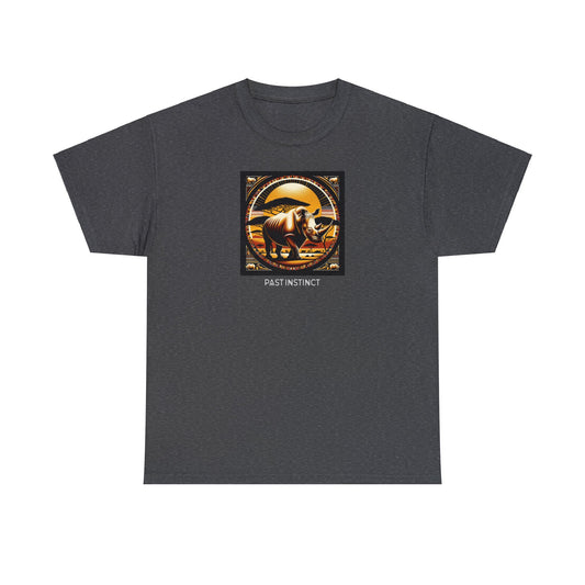 African "Sunset Majesty" white Rhino - Dark Tee