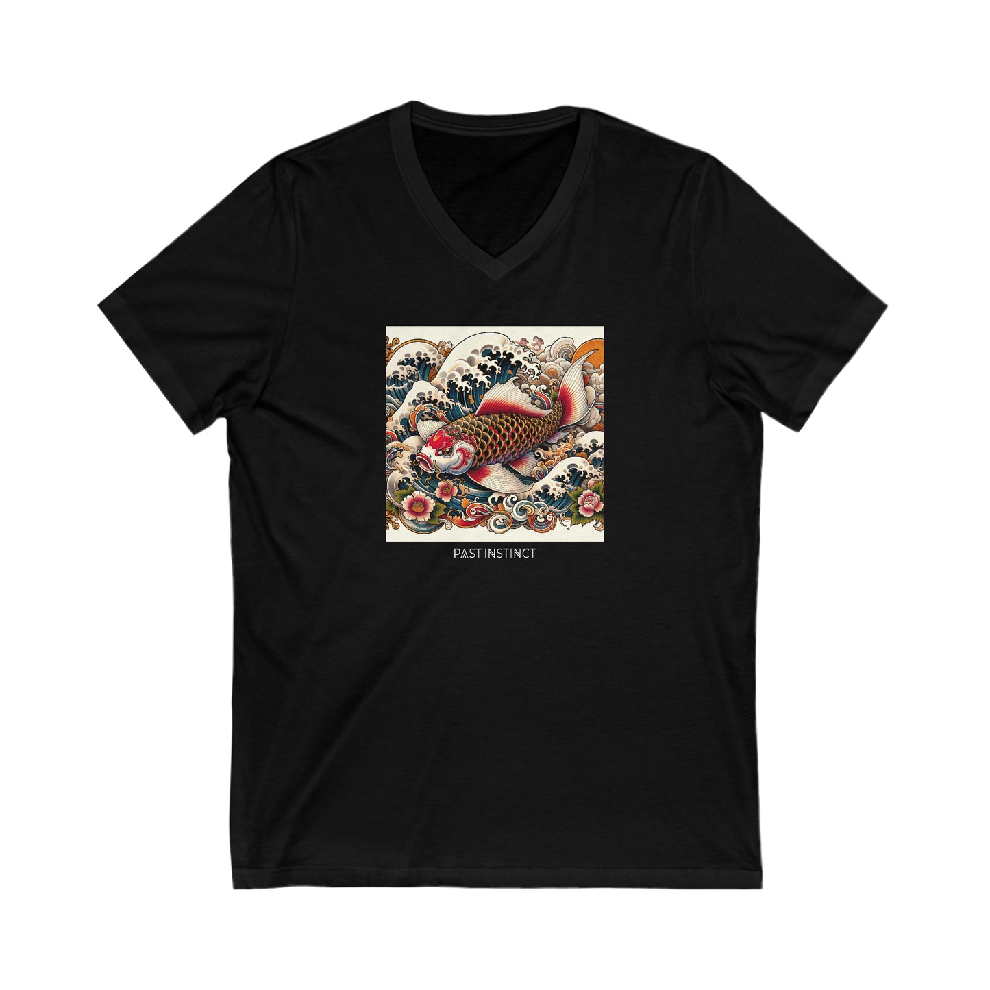 Womens Japanese "Onna-bugeisha" Koi - Dark Tee