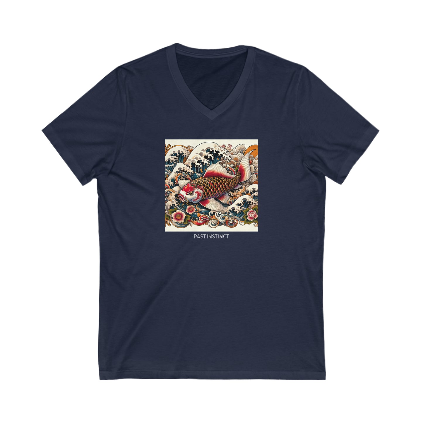 Womens Japanese "Onna-bugeisha" Koi - Dark Tee