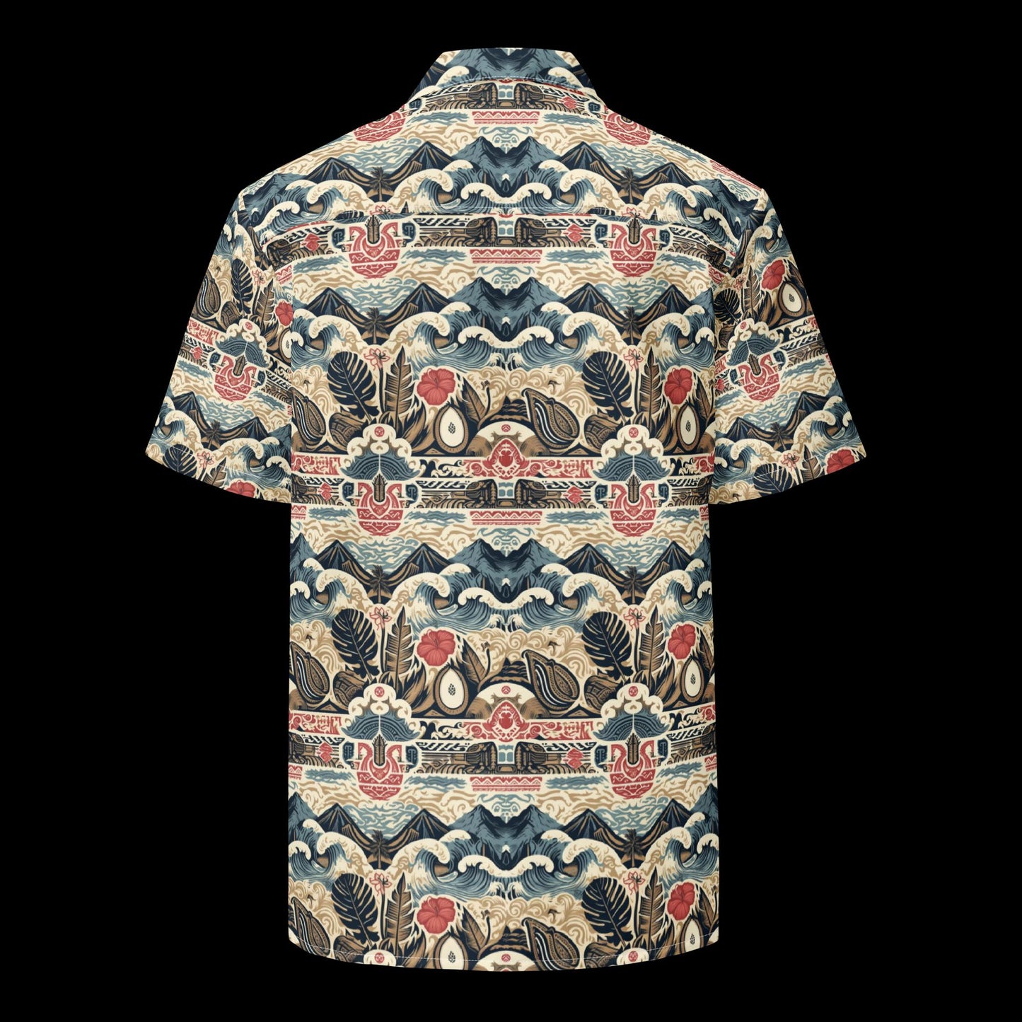 Polynesian Mountain Sunset - Button up